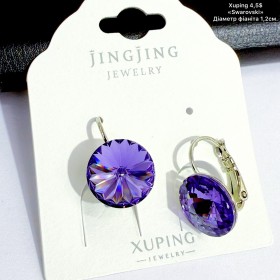 Сережки Xuping 11352 «swarovski» (діаметр фіаніта 1,2см)